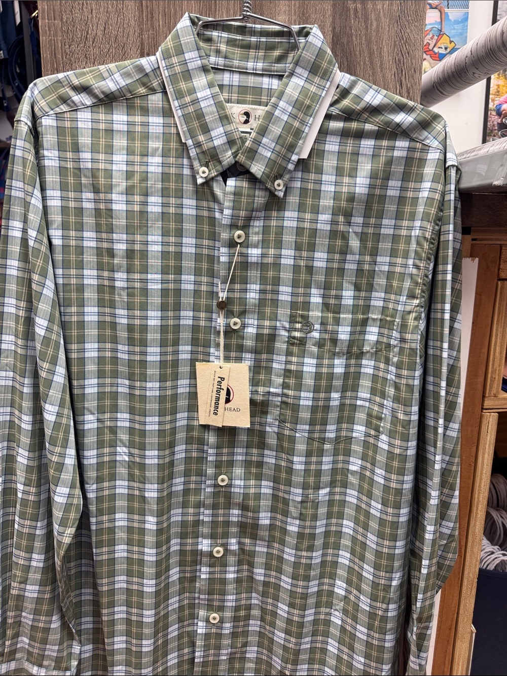 Duck Head Olive & White Plaid Button-Down Shirt